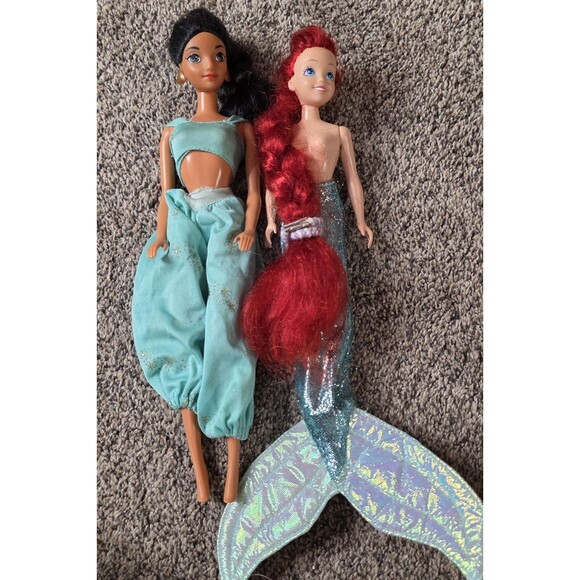 Disney Other - Vintage Jasmine And Ariel Dolls 90's Disney Princess Mattel Retro Movies Play